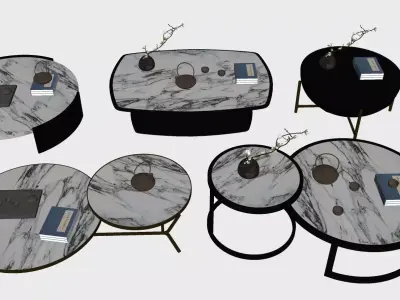 Modern table set  Free 3D model