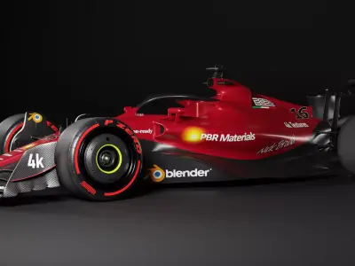 F1 2022 Rosso Red Livery Template Low-poly 3D model