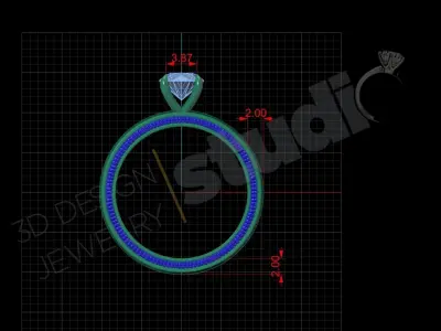 Luxury Solitaire diamond ring 3d model 3D print model