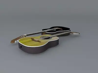 Ovation 12 string acoustic guitar Free 3D model