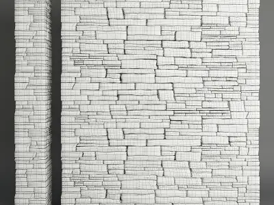 Stone Wall 3D model 2