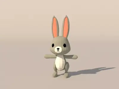 Character B095 Rabbit Cute Low-poly 3D model