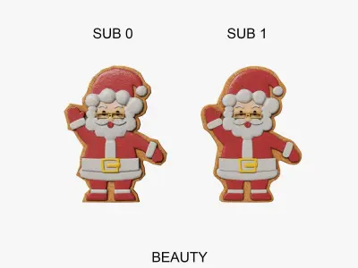 Santa Claus Sugar Cookies Low-poly 3D model