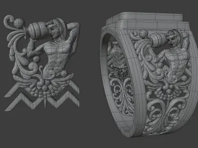 aquarius zodiac sign 3D print model