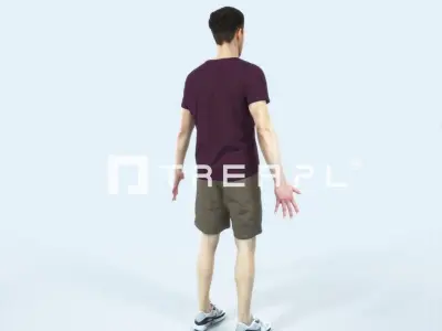 Virtue K Animated Rigged Sports Man Low-poly 3D model