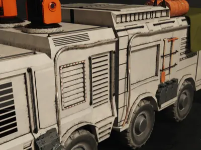 Military reconnaissance truck Low-poly 3D model