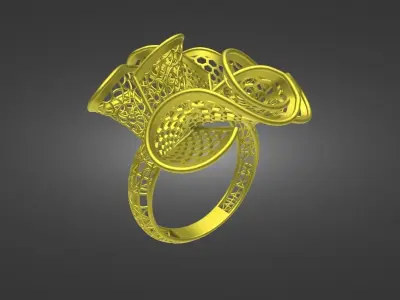 3D CAD file for Gold Design Ring Free 3D print model