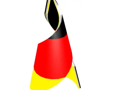  German flag on helical structure  3D model
