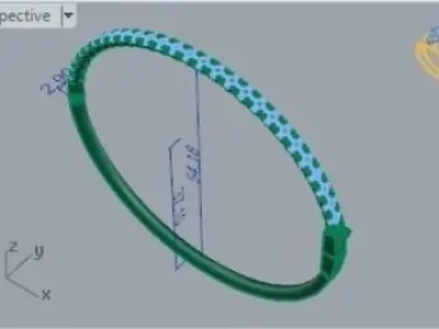 Diamond Bangle 316 3D print model