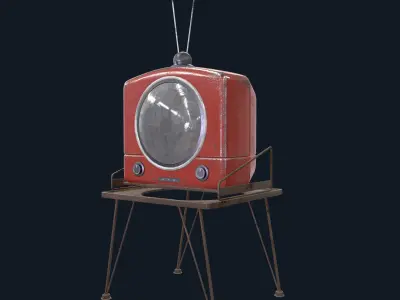 Antique TV    0001 Low-poly 3D model