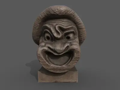 Theatre mask from Athens  1 Low-poly 3D model