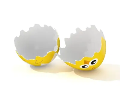 Easter Egg Cracked 11 Styles Low-poly 3D model