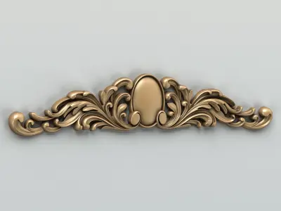 Carved decor horizontal 002 3D model