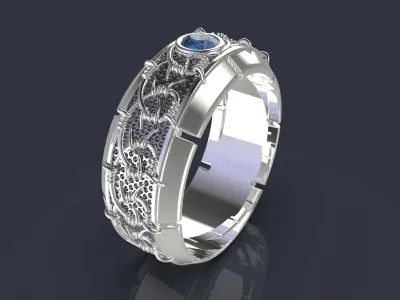 Barbed wire ring 3D printable model 3D print model