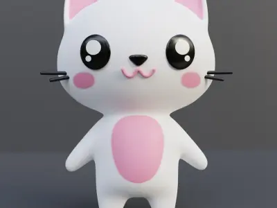 Kawaii animals 3D model