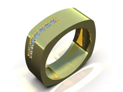 Stl 3dm men gold jewelry ring model mr0297 3D print model