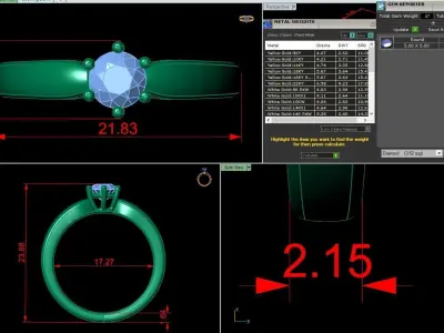 Jewelry Diamond Ring 3D Print Model  3D print model order