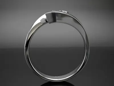 Engagement ring with round diamond 3d printable model luxury 3D print model