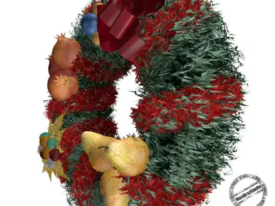 Christmas wreath 01 3D model