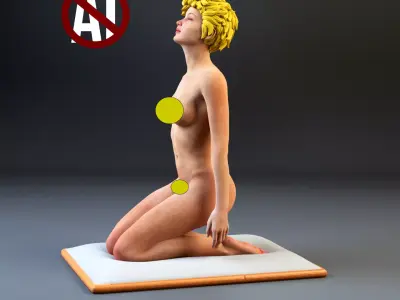 Yoga Girl in Relaxing Pose 3D print model