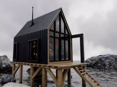 modern cabin V1 3D model