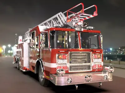 FireTruck Seagrave 2006 43K polys Low-poly 3D model