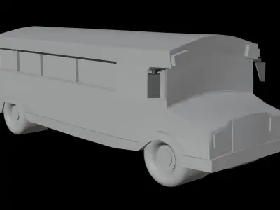 School Bus Free low-poly 3D model