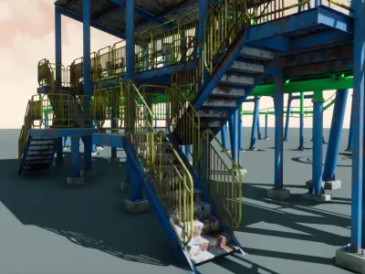 Roller Coaster UE4 Unity Low-poly 3D model