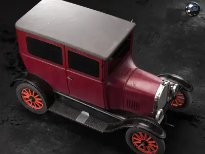 Old car Low-poly 3D model by zell-wu