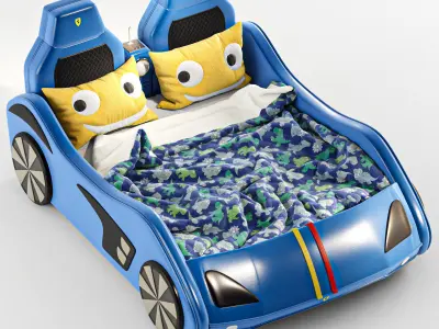 child bed car ferrari storage Low poly Low-poly 3D model