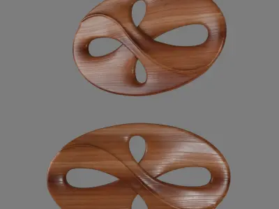 Decorative carved planks 3D model