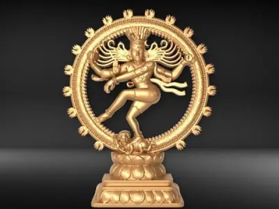 Shiva Nataraja Lord  dancing Stance 3D Sculpture Statue 3D print model