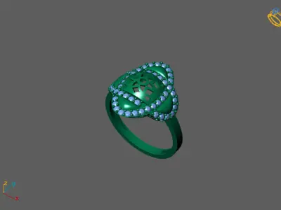 STL 3DM Women Ring Womens Ring Diamonds With Stone Model 3D print model