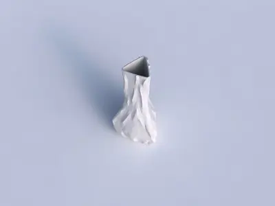 Vase puffy triangle with low-polygon bulges 3D print model