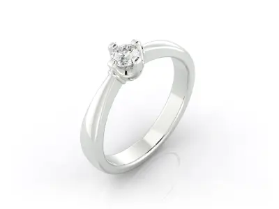 D-1604 solitaire diamond engagement ring 3D print model