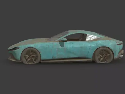 Abandoned Car - Ferrari Amalfi 2026 Low-poly 3D model