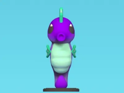 Seahorse Cartoon 3D print model