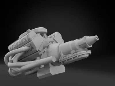 632 Chevrolet Big Block with TH400 Automatic Transmission 3D print model