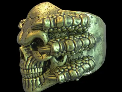 skull Ring jewelry with claws vol1  3D print model