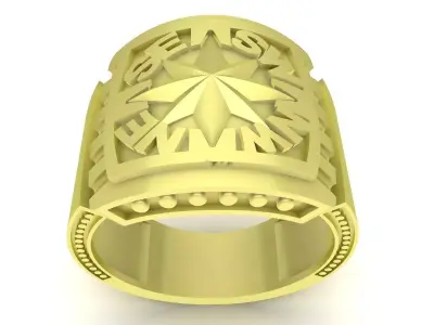 Luxury Geometric Signet Ring for Men 3D Model 3818 3D print model