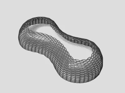 Dome with circular holes in round shape geodesic dome 3D model