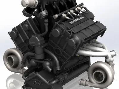 HIGH DETAIL McLaren MP4-4 Engine - 16 parts for 3D Printing 3D print model