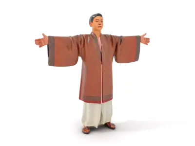 Traditional Kimono model pack Low-poly 3D model