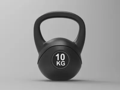 Kettlebell with number Low-poly 3D model
