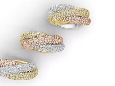 Trinity Ring Large Model Paved 3D print model