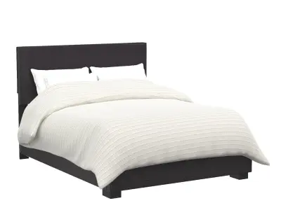 Conner Queen Upholstered Panel Bed Black 3D model