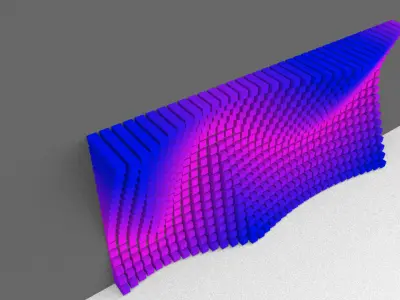 Parametric Magenta and Navy Blue Colored Wall Decoration 3D model