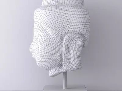 Antique marble Buddha head 3D model