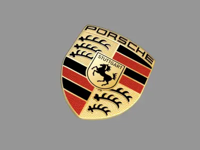 Porsche logo Low-poly 3D model