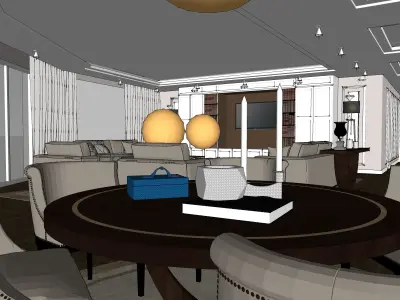 Contemporary Luxury Living room 3D model